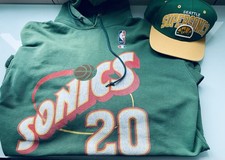 Vintage Seattle SuperSonics Champion Hoodie Large NBA 1990s
