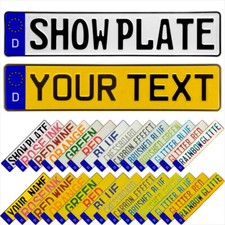 D Euro Badge German Style Pressed Metal Number Plates Replica Show Trucker Name