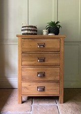 Solid Oak Industrial Style Chest of Drawers Bank Of Drawers Filing Cabinet