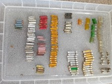  Vintage Car fuses including 5,6,8,10,15,16,20,25,30amp and car interior bulbs