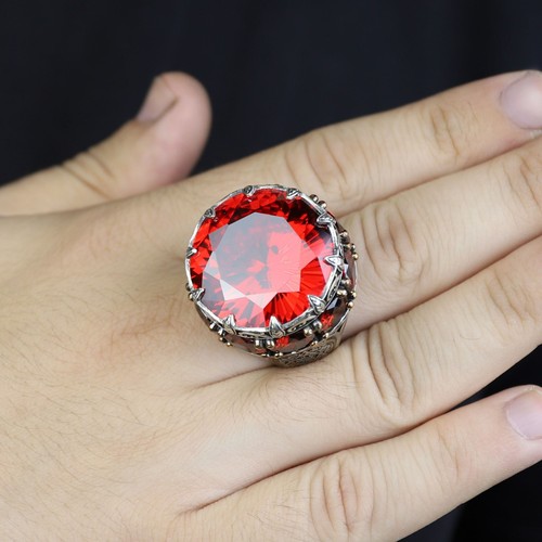 Men 925 sterling silver ruby - men's,