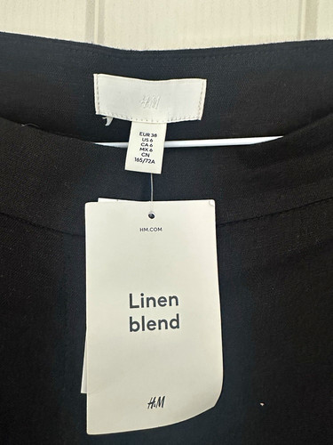 Black linen dress pants - black,