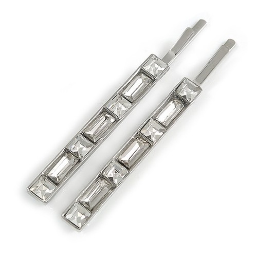Rhodium plated clear glass - clear,