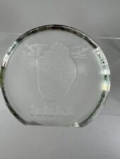 Vintage ADALAT Glass Advertisement Shop Display Sign Paperweight Marked