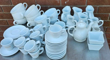 JOB LOT, WHITE COFFEE & TEA CUPS, SAUCERS, MILK JUGS, OVER 50 PIECES, £70+VAT