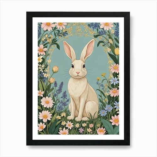 White rabbit the garden - rabbit,