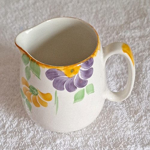 Ceramic floral creamer jug - floral,