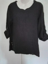 MISS SUGAR BLACK LINEN TUNIC