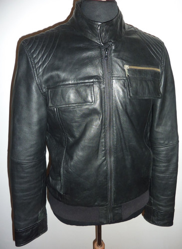Zara real leather biker jacket - leather,