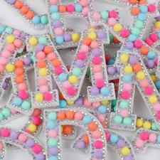 Colourful Pearl Rhinestone Letter Patch Patches Iron on Sew on Alphabet Crystal