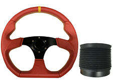 Red Black D1 350mm Steering Wheel + Boss Kit for CITROEN 055