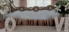 Draft Excluder Luxury Stiped Velour Multi Colour Brown's And Beige 103 X 18.5cm