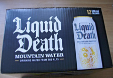 Liquid Death 100% Natural Alps Mountain Spring Drinking Water 12 x 500ml. Sport.