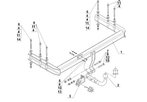 Swan neck tow - tow, q5