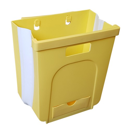 Yellow folding waste bin - folding,