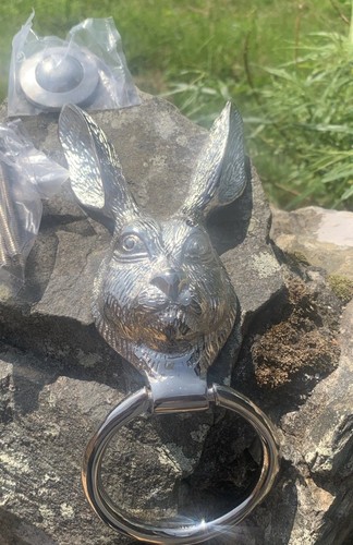 Rabbit door knocker nickel - door,
