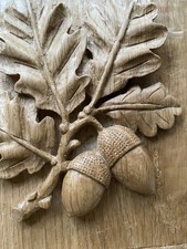Hand Carved Oak Plaque With