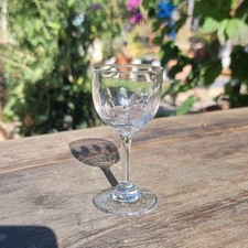 Antique Hand-Blown Lens-Cut Wine Port or Sherry Glass 19th century