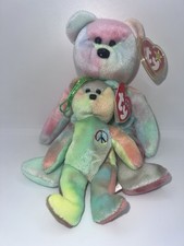 Ty Beanie Baby Peace Bear 1996
