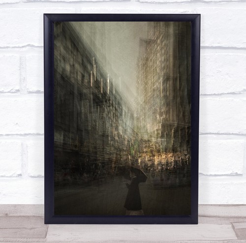 Blurry city buildings woman - blurry,