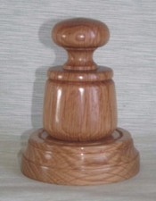 WOODEN PALM POCKET GAVEL AND