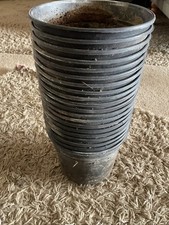 20 Black 2 Litre Tasca Black Plastic Plant Flower Pots - Used And Unwashed