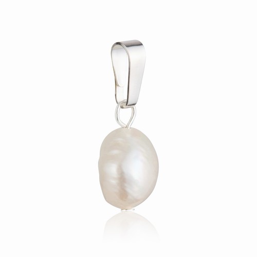 Genuine white baroque pearl - white,