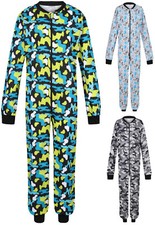 BOYS 1ONESIE ALL IN ONE PYJAMAS ONE PIECE PJ GAMER CAMO 9 10 11 12 13 14 15 16Y