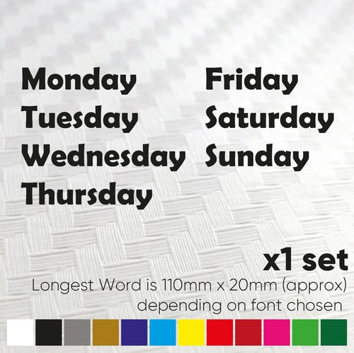 Days the week stickers - the,