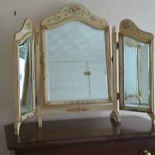 Vintage Trifold Triple Bevelled edge French dresser mirror