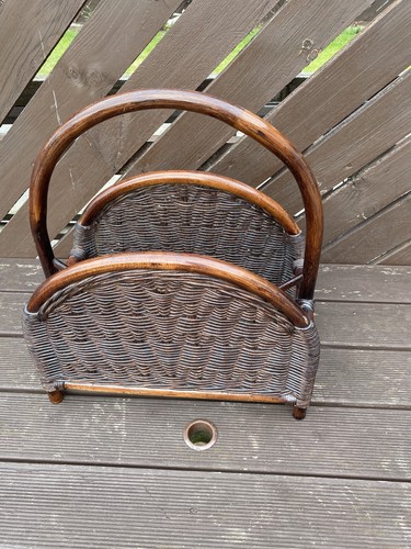 Vintage woven wicker magazine - vintage,
