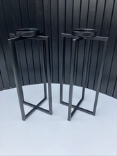 Pair Of Black Metal Candle