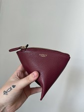 Osprey London Burgundy Pyramid Cosmetic Bag, New Without Tags