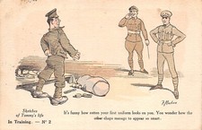 POSTCARD  COMIC SKETCHES OF TOMMY'S LIFE  IN TRAINING   #  2  F   MACKAIN