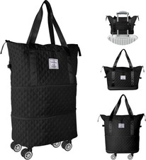 Travel Duffle Bag with Wheels Expandable Gym Sports Holdall Weekend Luggage