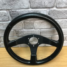 Genuine Momo D35 black leather 350mm steering wheel. Dated 1990.  7D