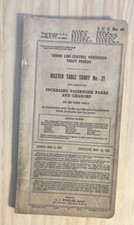 May 9, 1957 Trunk Line-Central Passenger (Railroad) Master Table Tariff No 21