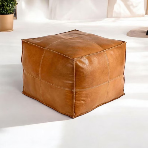Leather moroccan unstuffed - leather,