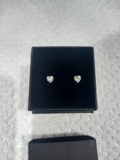 H Samuels Silver CZ Heart Stud