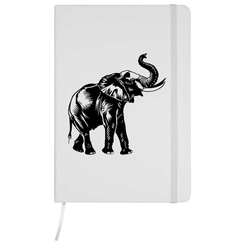Elephant raises trunk ruled - raises, trunk'