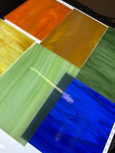 Stained glass opaque offcut - stained,