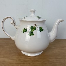 Colclough Ivy Leaf Bone China 1 Ltr Teapot Gold Trim Pattern 8143 Vintage Unused