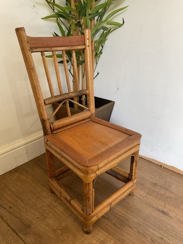 Vintage bamboo chair - bamboo, french