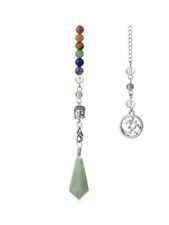 Green Aventurine Gemstone Buddha With 7 Chakra Dowsing Spiritual Pendulum