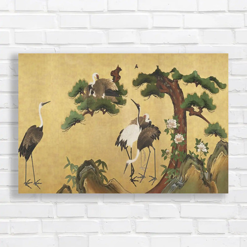 Japanese cranes and lotus - japanese,
