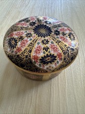 Vintage Royal Crown Derby Old Imari 1128 Oval Trinket Box