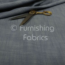 Hard Wearing Poly Cotton Material Flat Weave Plain Denim Blue Upholstery Fabric 