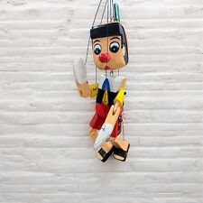 ChiselCraft Hand Carved Wooden Pinocchio Puppet String on Rustic Character