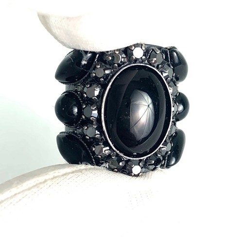 Konplott cabochon ring black - cabochon,