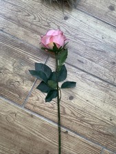 1 Faux Silk Pink Long Stem Rose Artificial Flower Stunning Wedding?